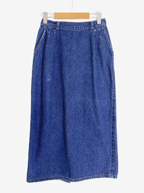 Vintage Dark Denim Maxi Skirt / Column Skirt / size Small